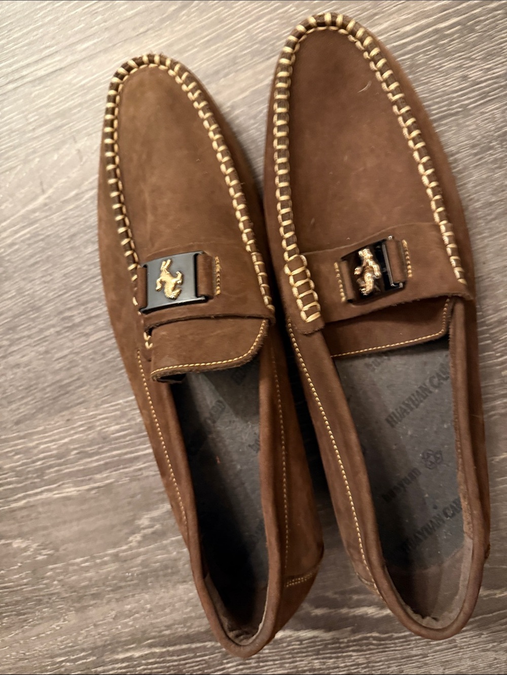 Ferrari inspired Men's Brown Suede Slip-On Loafers 43 us 9.5-10